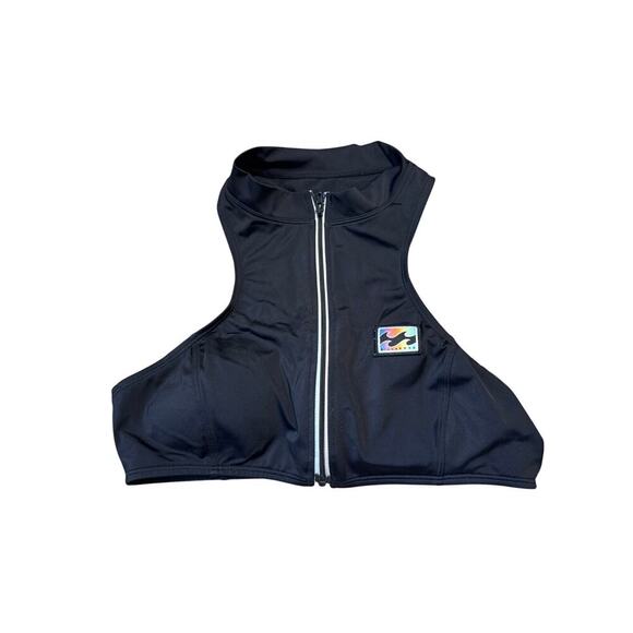 BILLABONG Halter top, zip up, Women's Bikini top, size Small, Black - Picture 1 of 6